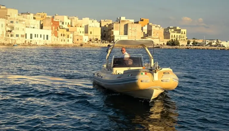 Solemar 25 at sunset with Trapani behind