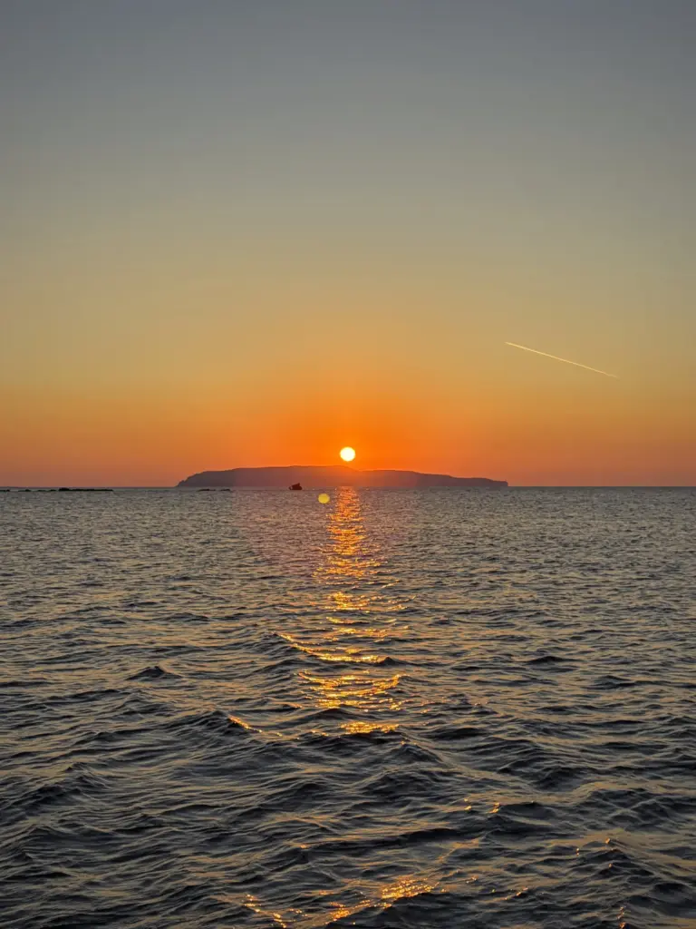 Sunset over the Egadi seen from the RIB