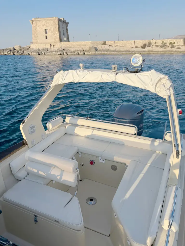 Solemar 25 seating with sunshade and Yamaha engine
